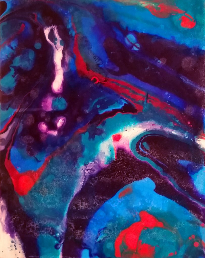 Fluid Acrylic Abstract Art Painting with Rubbing Alcohol