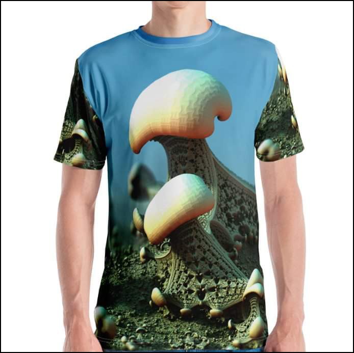 fractal art mushroom t-shirts