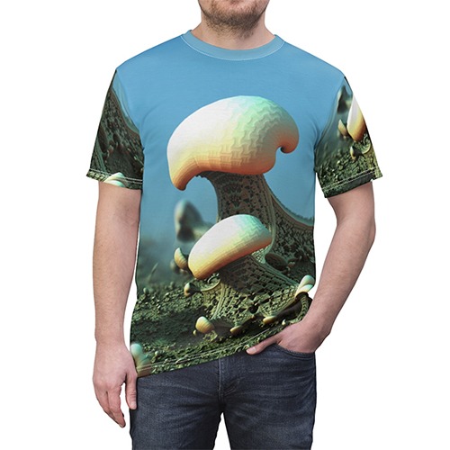 mushroom fractal art t-shirt