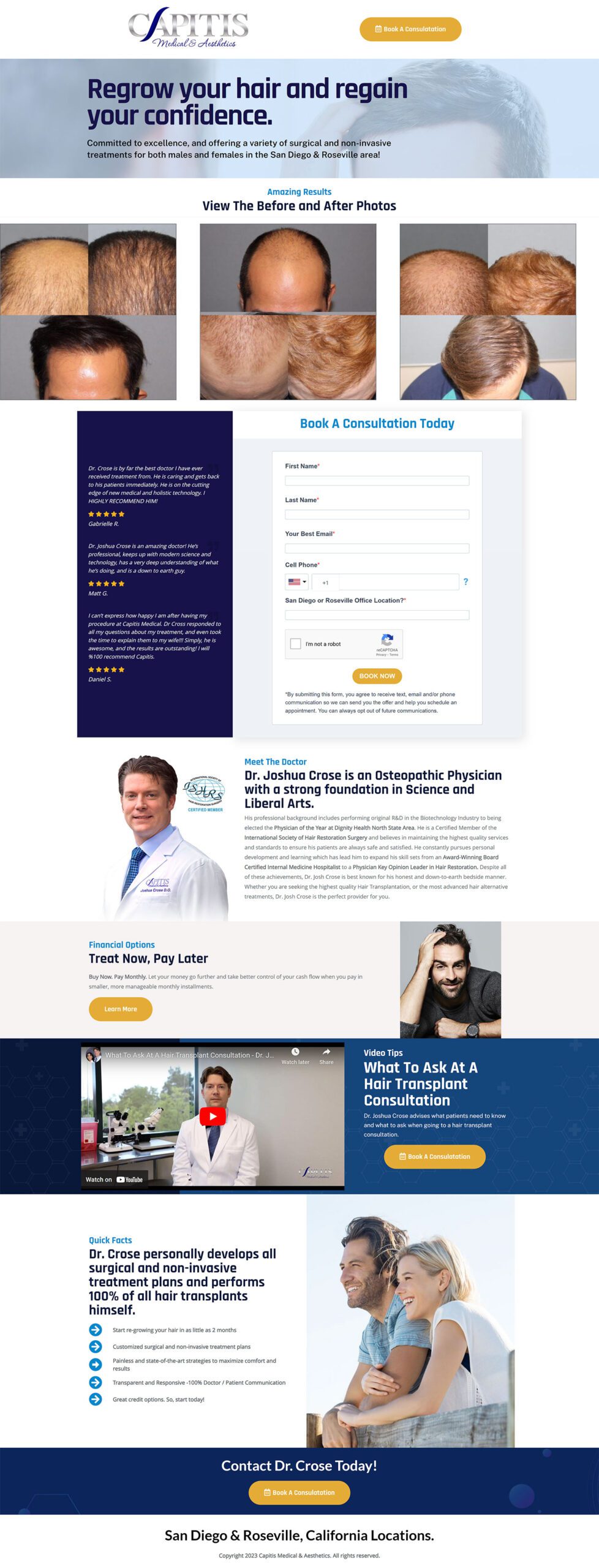 capitis medical landing page example