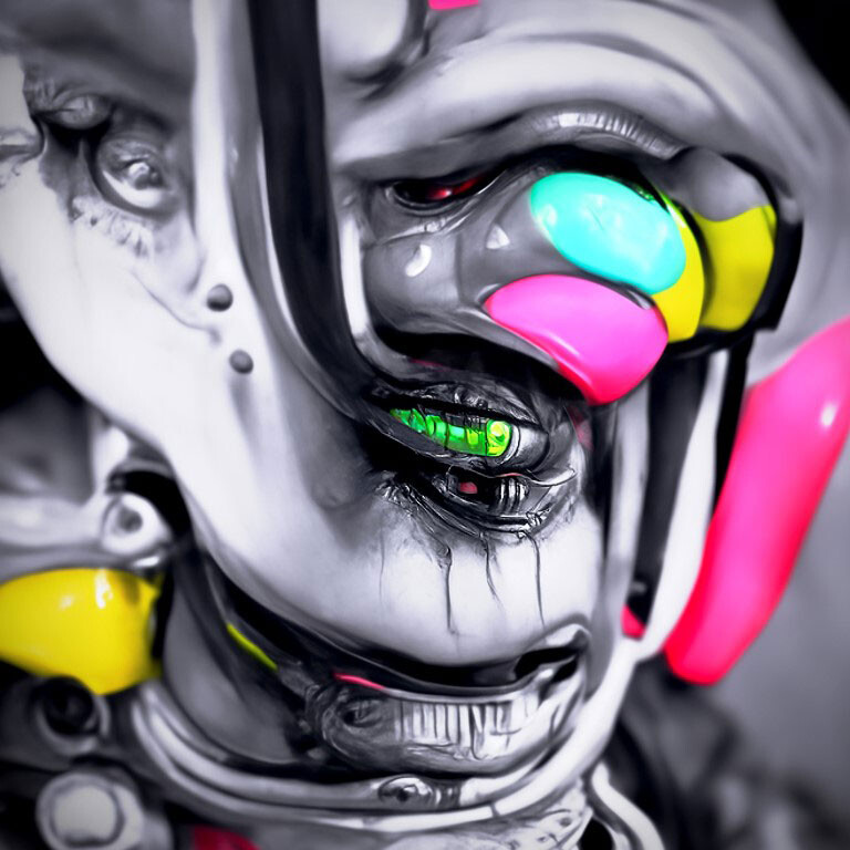 creepy robot clown 01 nft