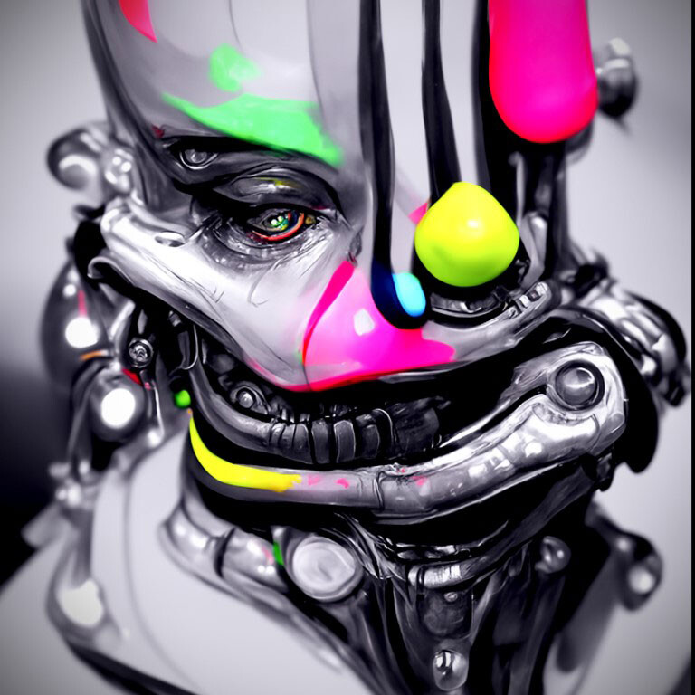 creepy robot clown nft 04