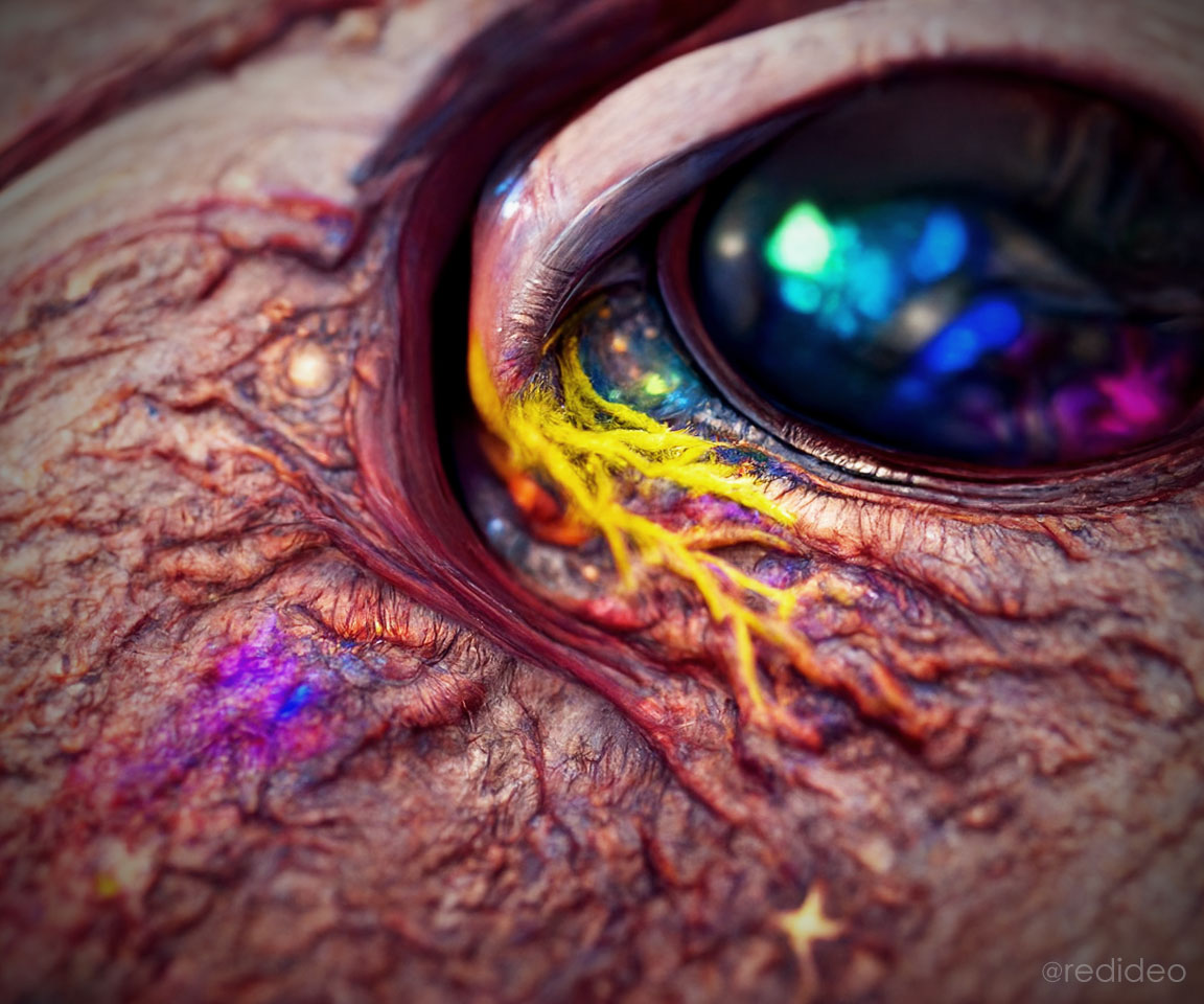 eyeball macro galaxy ai art