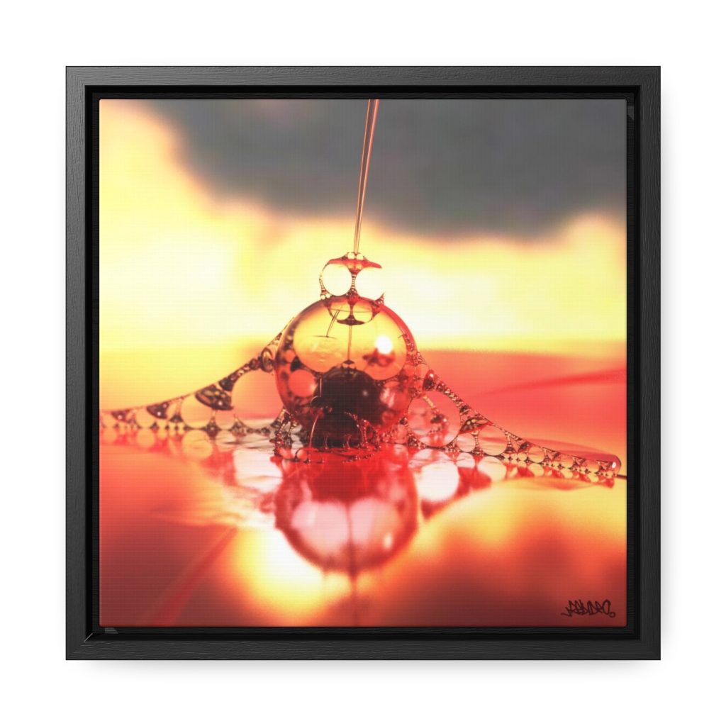 surreal framed red wall art