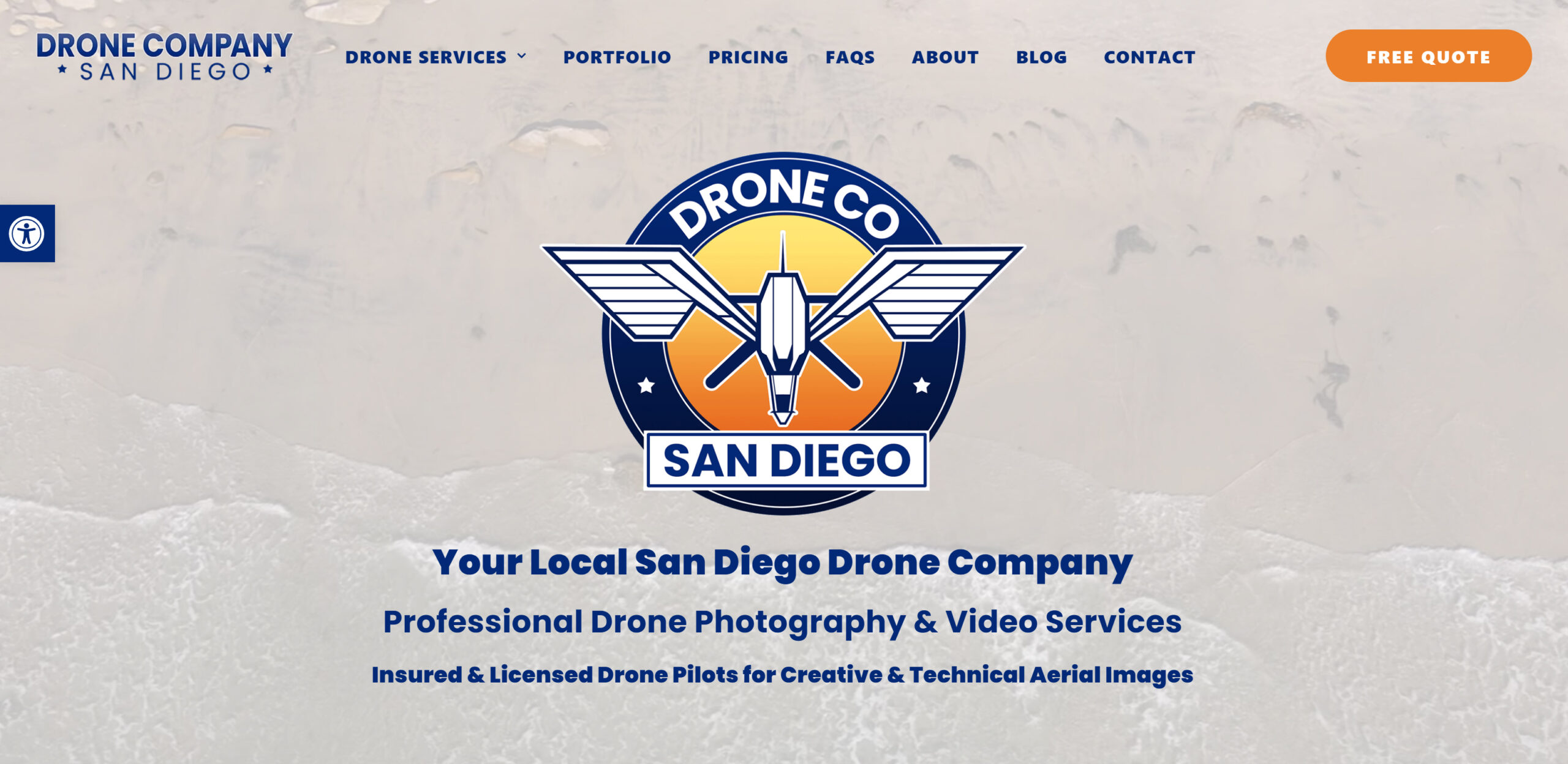 Drone Company San Diego Website Homepage Hero