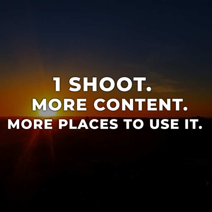 1 shoot, more content, more places to use it