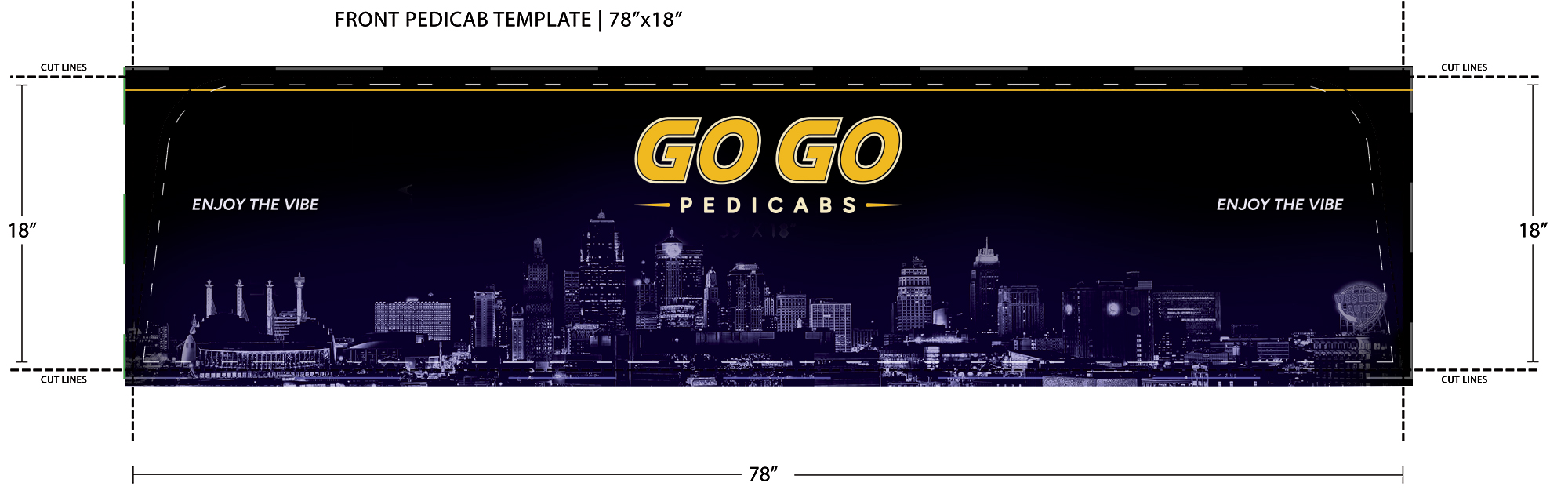 go go pedicabs wrap design front