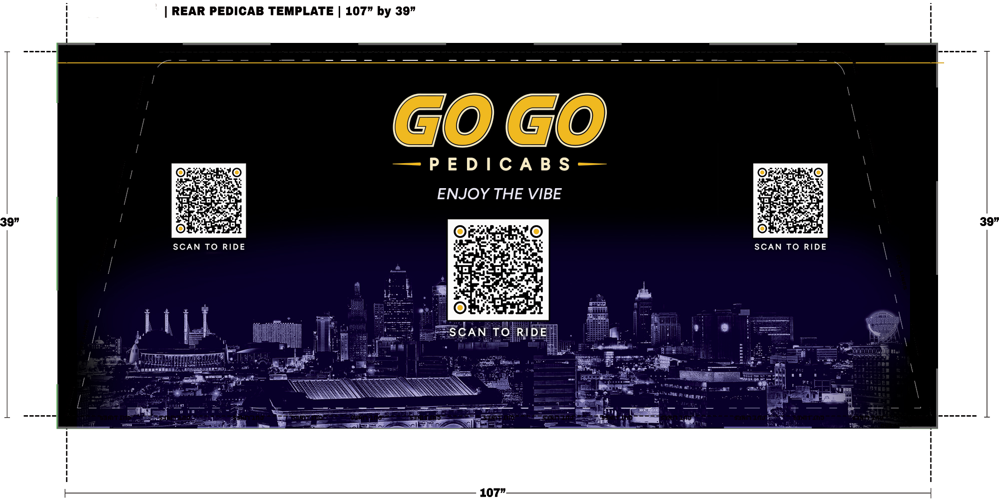 go go pedicabs wrap design rear