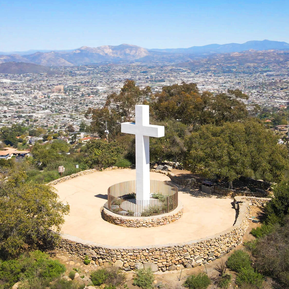 Aerial view of Mt. Helix Park in San Diego County.