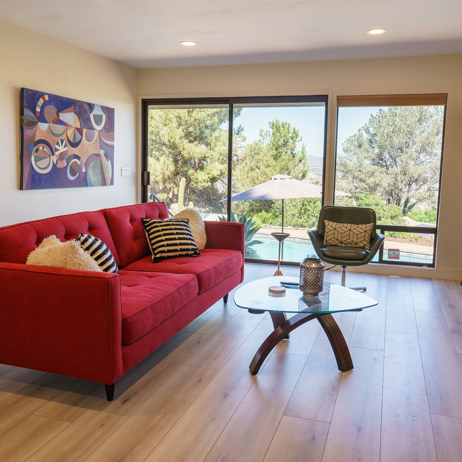 Living room interior in a La Mesa home near Mt. Helix.
